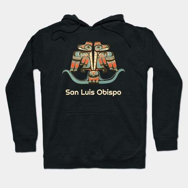 San Luis Obispo, California Thunderbird PNW Native American Indian Tribal Art Hoodie by twizzler3b